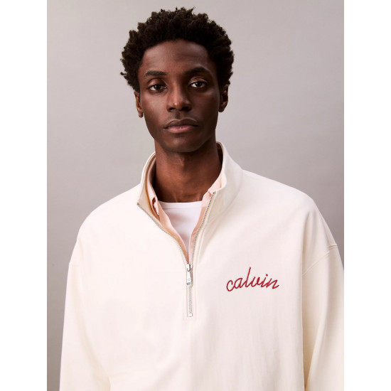 Calvin Klein Ανδρικό φούτερ Chain Stitch Logo 1/4 Zip Sweatshirt
